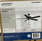 Progress Lighting Airpro 52 In. Indoor Matte Black Ceiling Fan With New. Price: $69.99.