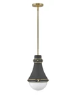 Dark Matte Grey Led Pendant From The Oliver Collection New. Price: $399.00.