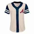 Mlb Atlanta Braves Women's Antique White Jersey - Open. Price: $21.99.