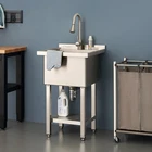 Trinity Stainless Steel Utility Sink 18X16X13 Pull Out Faucet Nsf Gauge New. Price: $377.00.