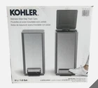 Kohler 6L Stainless Steel Step Trash Bin Soft-close Lid, Durable Pack 2 Cans Used. Price: $34.99.