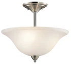 Kichler 42879NI Nicholson 3-LIGHT Semi-flush Brushed Nickel New. Price: $134.97.