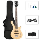 New GW101 36IN Small Scale Electric Bass Guitar Suit With Bag, Cable Burlywood. Price: $63.00.