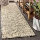 Jonathan Pata Hand Woven Chunky Jute Light Ivory Runner Rug 2X20 Rustic New. Price: $184.00.
