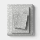 King Christmas Flannel Sheet Set Gray Snowflake - Wondershop Open. Price: $17.21.