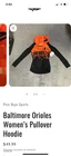 New Baltimore Orioles Hoodie Women's Xs Blackorange Lightweight Sleepwear Nfl. Price: $25.00.