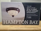 Hampton Bay Bercello Estates 15 In. 2-LIGHT Volterra Bronze Flush Mount New. Price: $93.99.
