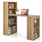 Costway Computer Desk Writing Workstation Office 6-TIER Storage Shelves Natural New. Price: $109.99.