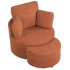 360 Swivel Accent Chair W/half Moon Storage Ottoman Removable Pillows, Office New. Price: $359.99.
