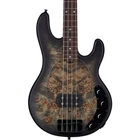 Sterling By Music Man Stingray RAY34PB 4-STRING Bass Burl Top Trans Black Satin New. Price: $979.99.