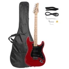 Glarry Gst Burning Fire Basswood Electric Guitar Kit For Student W/bag Red New. Price: $58.99.