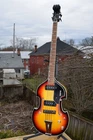 1972 Univox Model 1920 Violin Headstock Bass - Chipboard Case Used. Price: $1099.00.