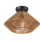Hampton Bay Savannah 13 1-LIGHT Paper Twine Semi Flush Mount Matte Black New. Price: $55.00.