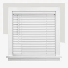 Chicology Cordless Mini Blinds Indoor Windows, 42" X 60" H, White Vinyl 1" Sla Open. Price: $18.99.
