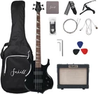 Full Size 4 Four String Electric Bass Guitar 10W Battery Power Bluetooth Amplifi New. Price: $360.99.