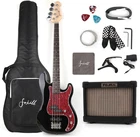 Full Size 4 Four String Electric Bass Guitar 10W Battery Power Bluetooth Amplifi New. Price: $310.99.