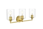 Living District Mayson 3-LIGHT Iron & Glass Bath Sconce Brass/clear Open. Price: $57.39.