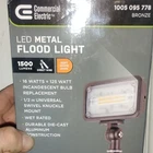 Commercial Electric Led Metal Flood Light 1500LM 16W 3000K Bronze Hardwired Mpn New. Price: $12.00.