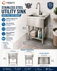 Trinity Stainless Steel Utility Sink With Pull-out Faucet Freestanding Laundry New. Price: $489.55.