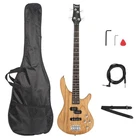 Glarry Burlywood Gib 44" Right Handed String Electric Bass Guitar W/ Bag Strap New. Price: $74.99.