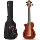 Left-handed Batking Ukulele Ubass Baritone 30'' F-holes Fretless/eq Gig Bag New. Price: $189.99.