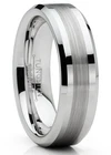 Mens Tungsten Ring Brushed Wedding Band Silvertone Comfort-fit 6MM 8MM New. Price: $25.99.