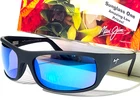 New Maui Jim Peahi Matte Black Rubber Polarized Blue Lens Sunglass B202-2M. Price: $206.88.