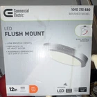 Commercial Electric 12IN Led Flush Mount Brushed Nickel 3000K 1300LM Dimmable New. Price: $29.00.