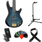 Ibanez Gio GSR200PC Bass Guitar Essentials Bundle - Transparent Marine Burst New. Price: $369.00.