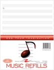 Loose Leaf Music Filler Paper, 20 Sheets 8.5"X11" With 12 Staves Of Lines, New. Price: $9.99.