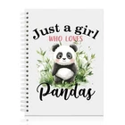 Mhfpl Just Girl Who Loves Pandas Spiral Notebook, Cute 6.3X8X0.5, White New. Price: $24.84.
