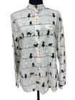 Women Sz 3XL Cat Novelty Print Unique Buttons White Black Granny Teacher Pre-owned. Price: $26.63.
