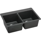 Elkay Quartz Classic ELG3322BK0 Black Equal Double Bowl Top Mount Sink Open. Price: $225.49.
