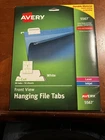 Avery Front View Hanging File Tabs White 1/5 Cut 90PC Laser Inkjet 5567 New. Price: $10.00.