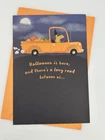 Hallmark Halloween Greeting Card Dog Witch Hat Truck Pumpkins Full Moon New. Price: $9.79.