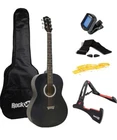 Rockjam Acoustic Guitar Superkit Includes Stand, Gig Bag, Tuner, Picks, Plect... New. Price: $50.00.
