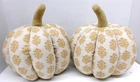2 Pack Block Print Shaped Pumpkin Throw Pillow Beige - Threshold New. Price: $24.29.