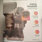 New Brookstone Cozy Heated Plush Blanket Throw 1 Touch Built In Controller. Price: $33.00.