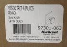 Kwikset 730SOK-4 Sora Rectangle Door Knob Satin Brass *read* Open. Price: $34.99.